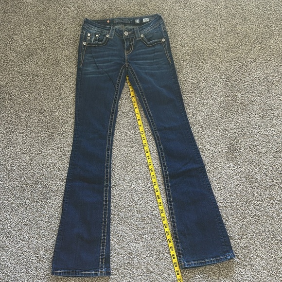 Miss me size 25 boot cut jeans with bling buttons dark wash - Picture 5 of 5